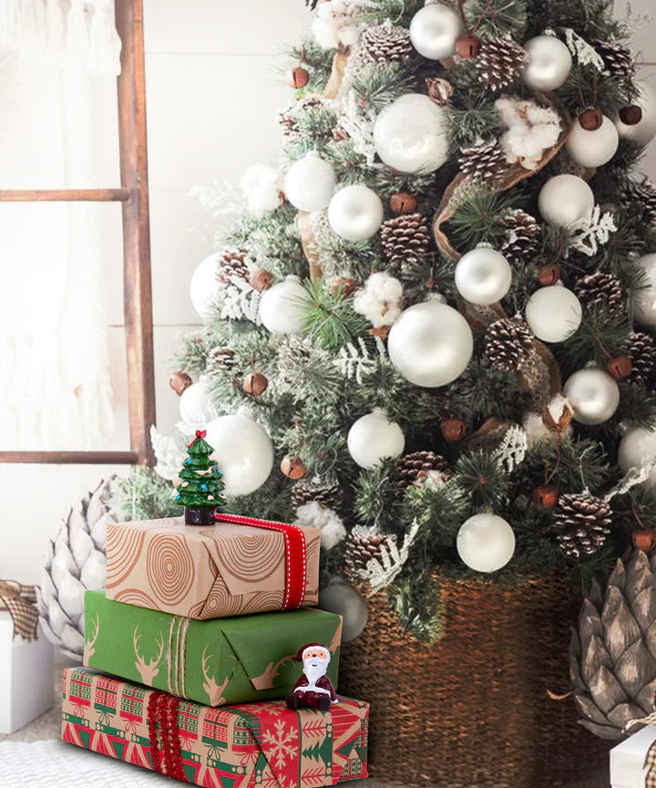 WRAPLA Christmas Wrapping paper - Kraft Paper with Red Green Car Pattern For Wedding, Birthdays, Valentines, Christmas - 5 Roll - 76 cm X 3 m Per Roll