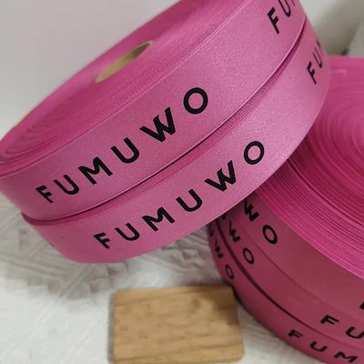 Personalized polyester cotton Ribbon Printed with Your logo For Gift Packaging,100 yards Roll