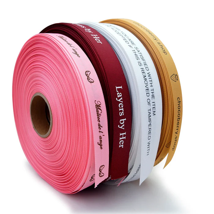 Custom Ribbons 100 Yards Personalized Printed Grosgrain Ribbon Roll Decoration for Party Favors Wedding Baby Shower Christmas