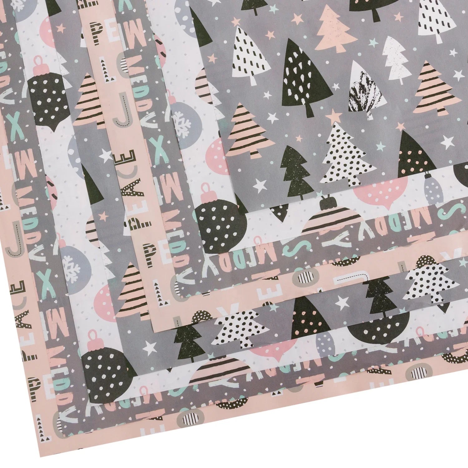 WRAPLA Wrapping Paper Roll - 20 sheets New Cute Design Wrap Paper Flat Sheet For Wedding, Birthdays, Valentines, Party - 5 Rolls 4 Sheets/Roll - 76 cm X 50cm Per Sheet