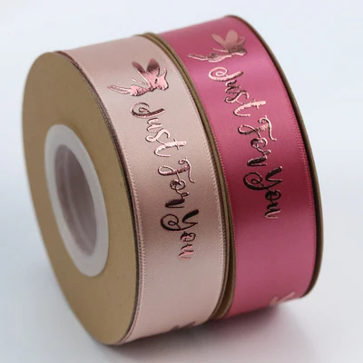 Custom Printed Flat Ribbon Personalized Logo Polyester Ribbon Wedding Birthday Satin Ribbons 100 yard/lot