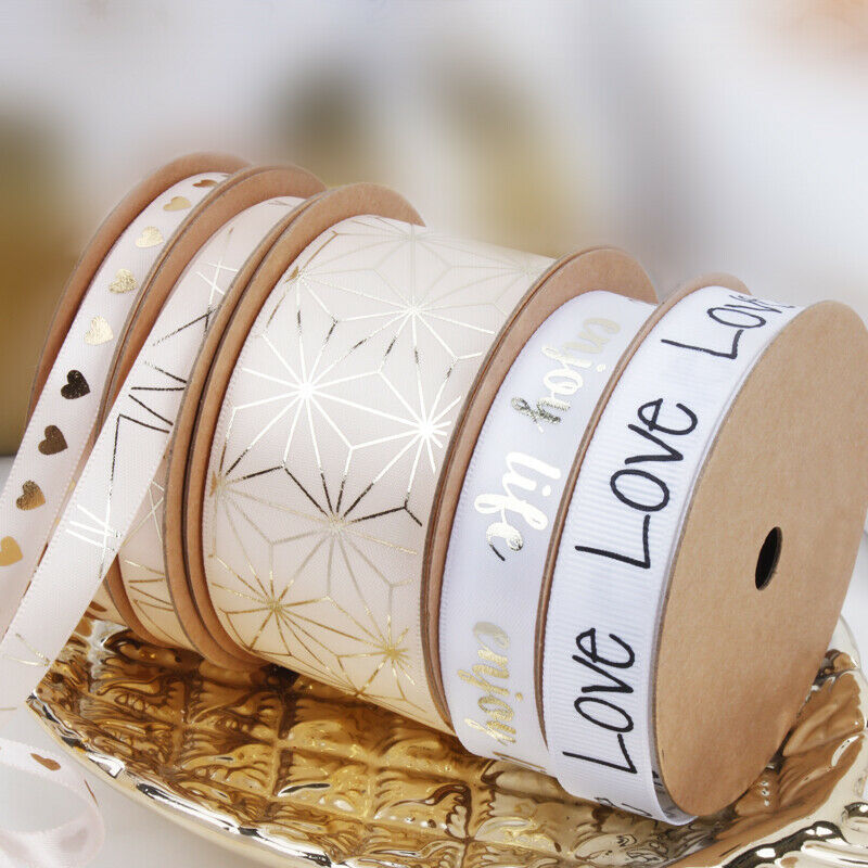 9M Gift Wrapping Enjoy Life Series Characters Printed Grosgrain Satin Ribbon Party Packing