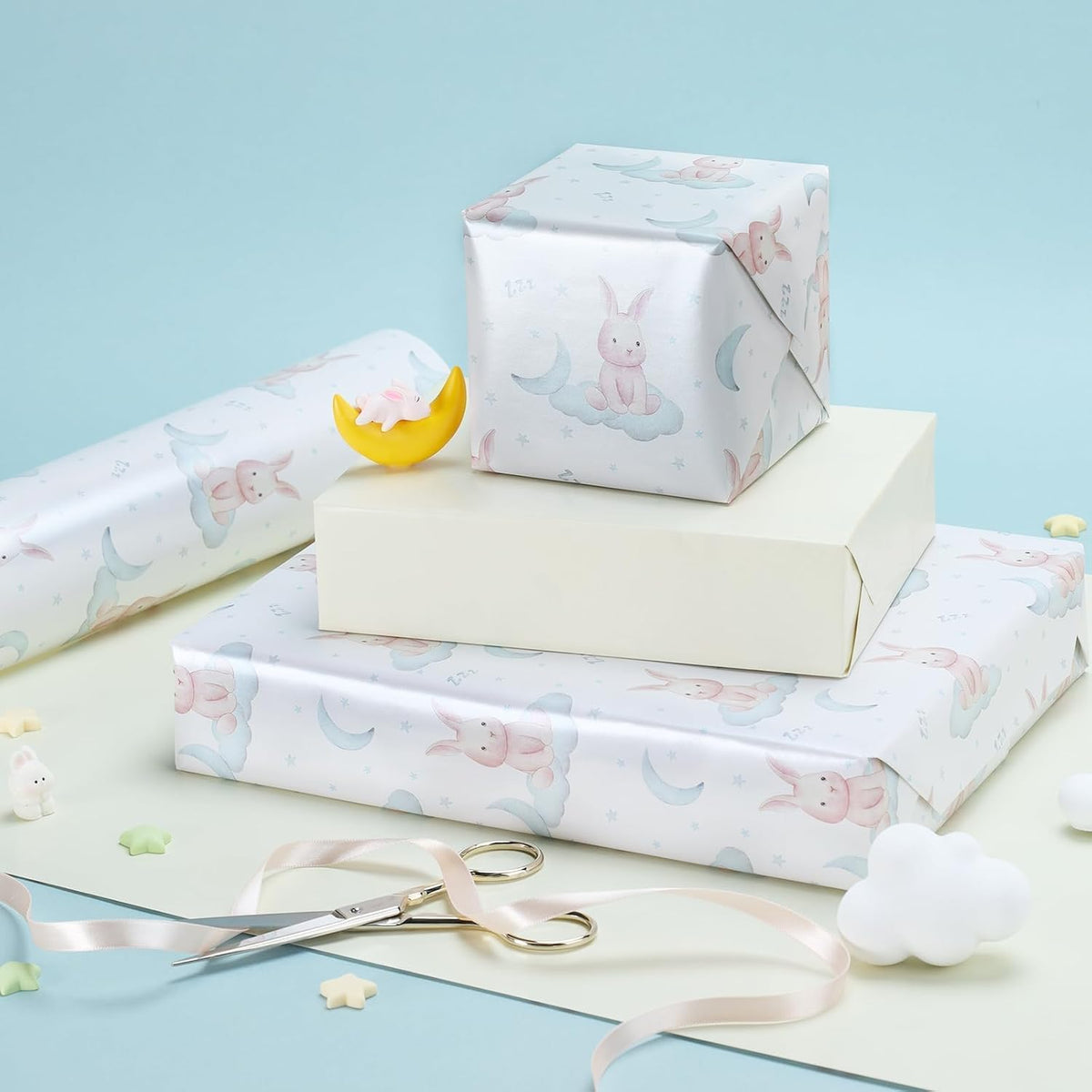 WRAPLA Bright Wrapping Paper, Balloons Dots For kid Birthday & Baby shower