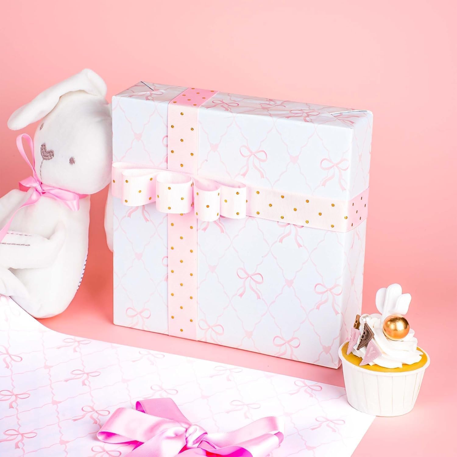 WRAPLA Bright Wrapping Paper, Balloons Dots For kid Birthday & Baby shower