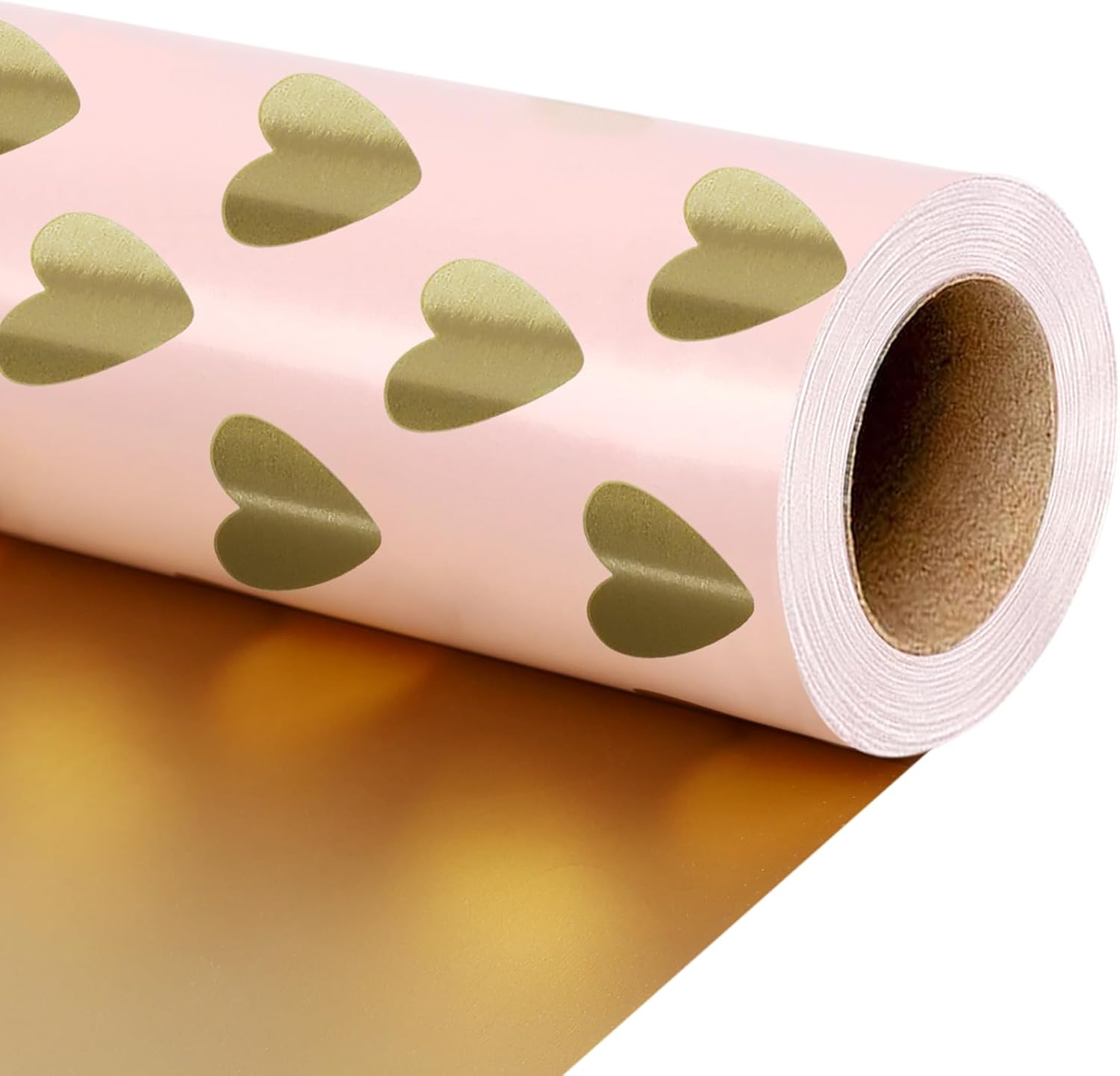 WRAPLA Luxury Wrapping Paper, White Gold Botanical Foil for Wedding Gifts