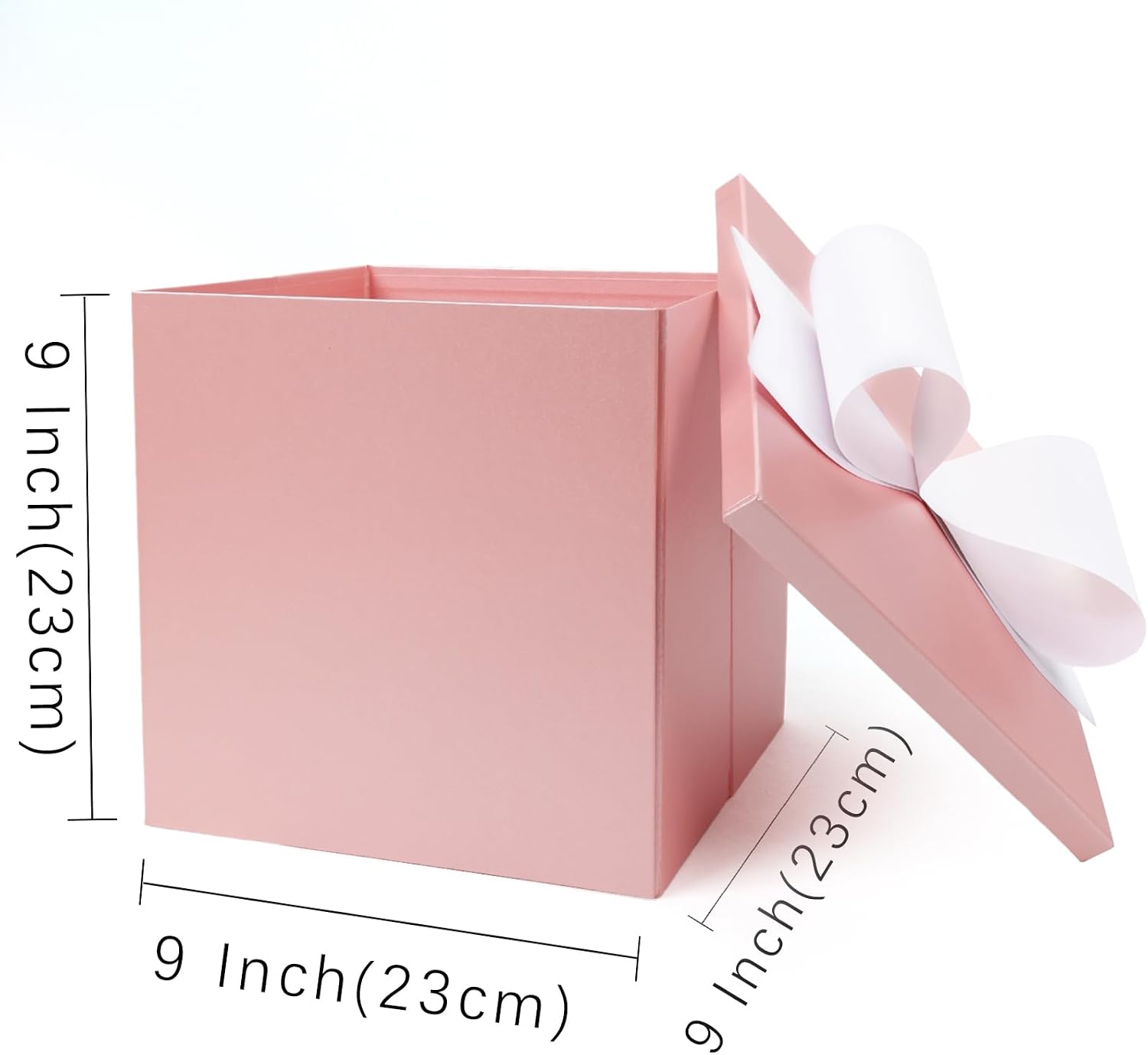WRAPLA Large Black Gift Boxes with Lids, 10x10x10 Inch Foldable Design
