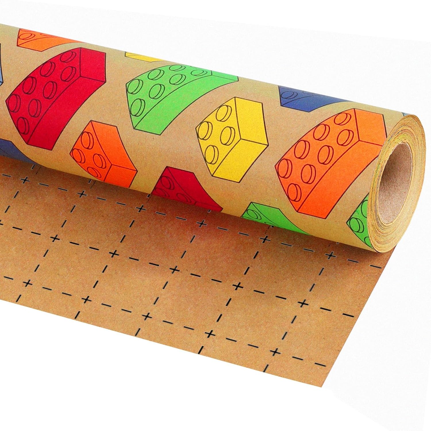 WRAPLA Kraft Birthday Wrapping Paper Colorful Balloons Design for Holiday