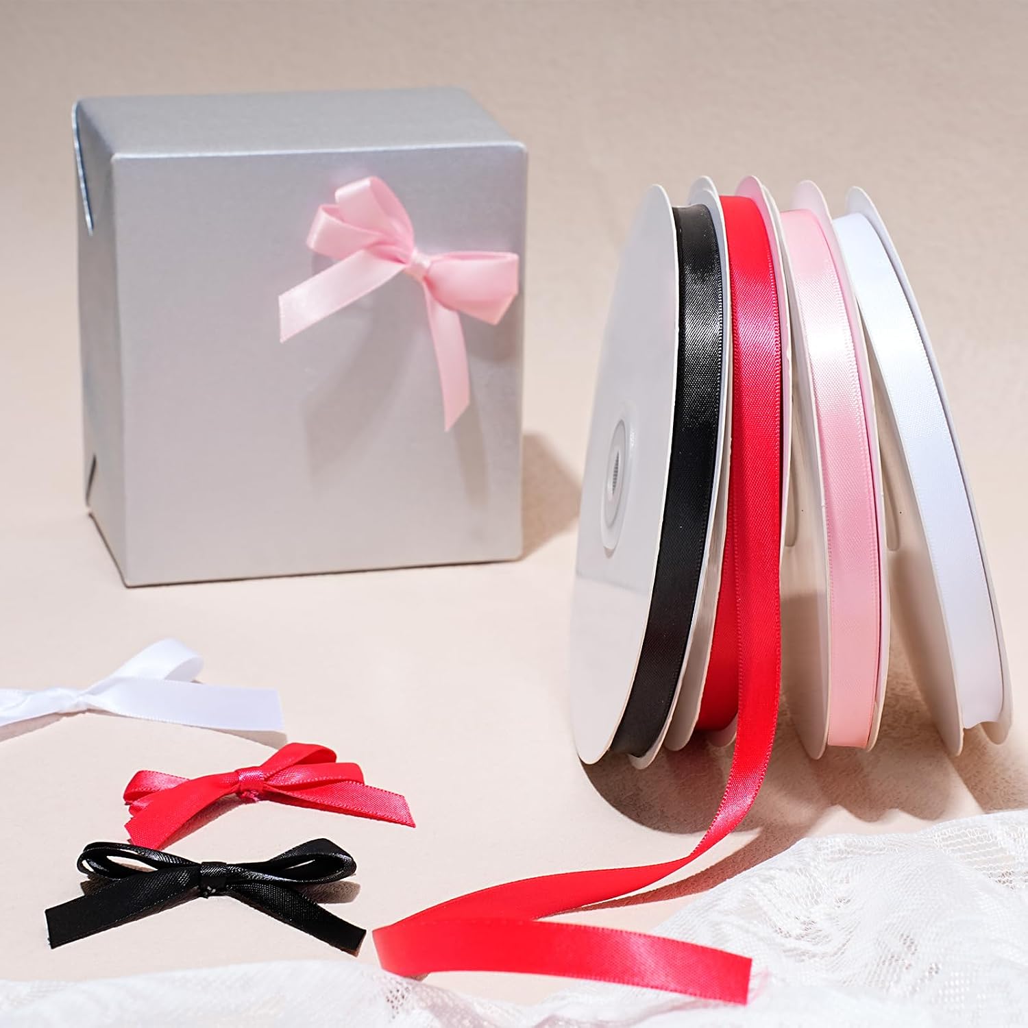 Gold Satin Ribbon 1 Inch x 100 Yards - Double Sided Silk Ribbon for Gift Wrapping Wedding Decoration Bows Bouquet Floral Arrangement Crafts