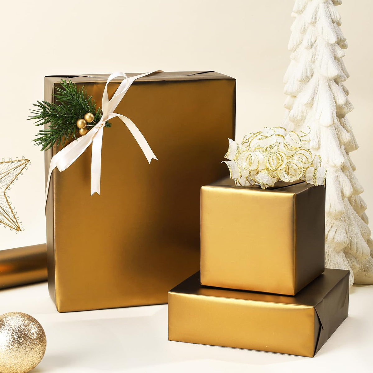 WRAPLA Burgundy Matte Metallic Wrapping Paper, Solid Color Gift Wrap