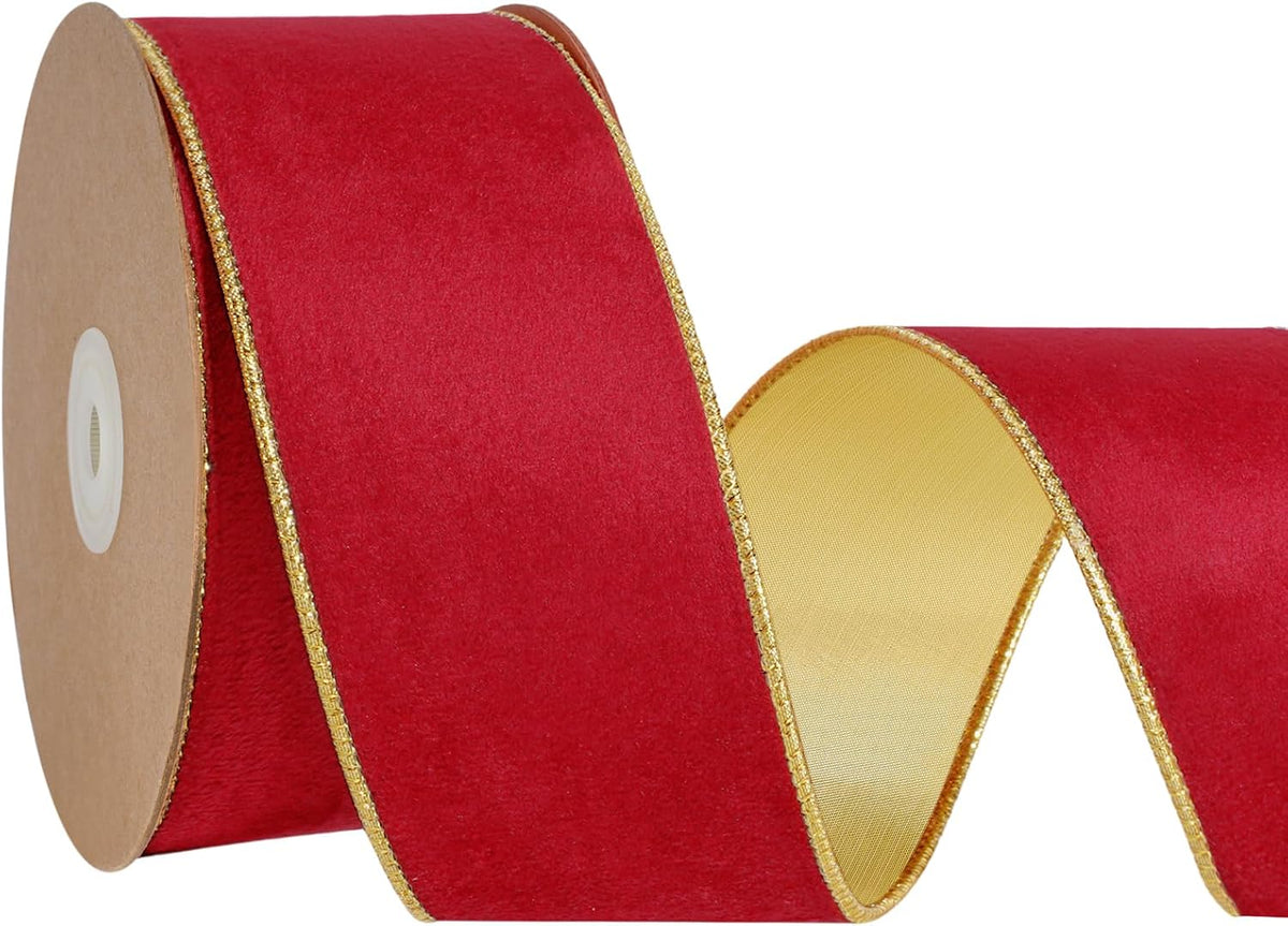 Black Velvet Wired Ribbon 1 Inch x 10 Yards
