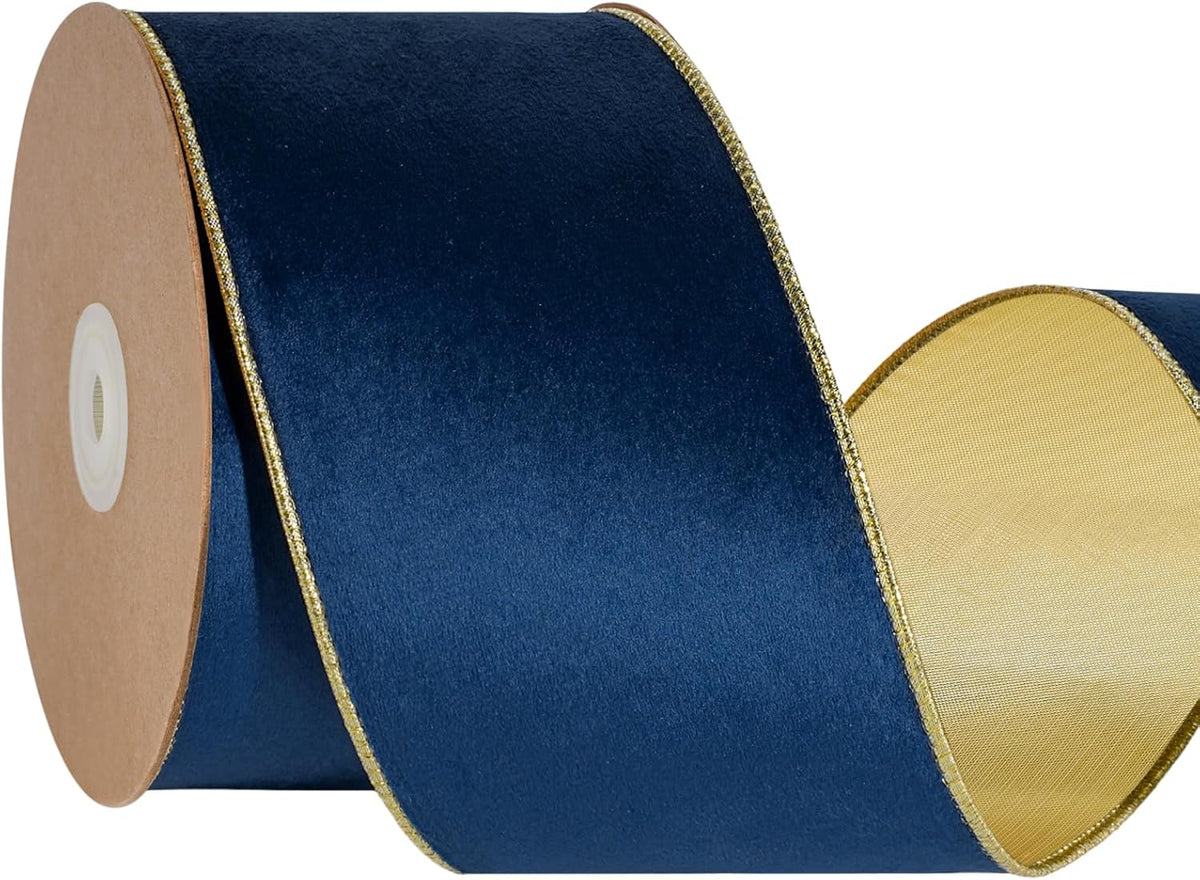 Black Velvet Wired Ribbon 1 Inch x 10 Yards