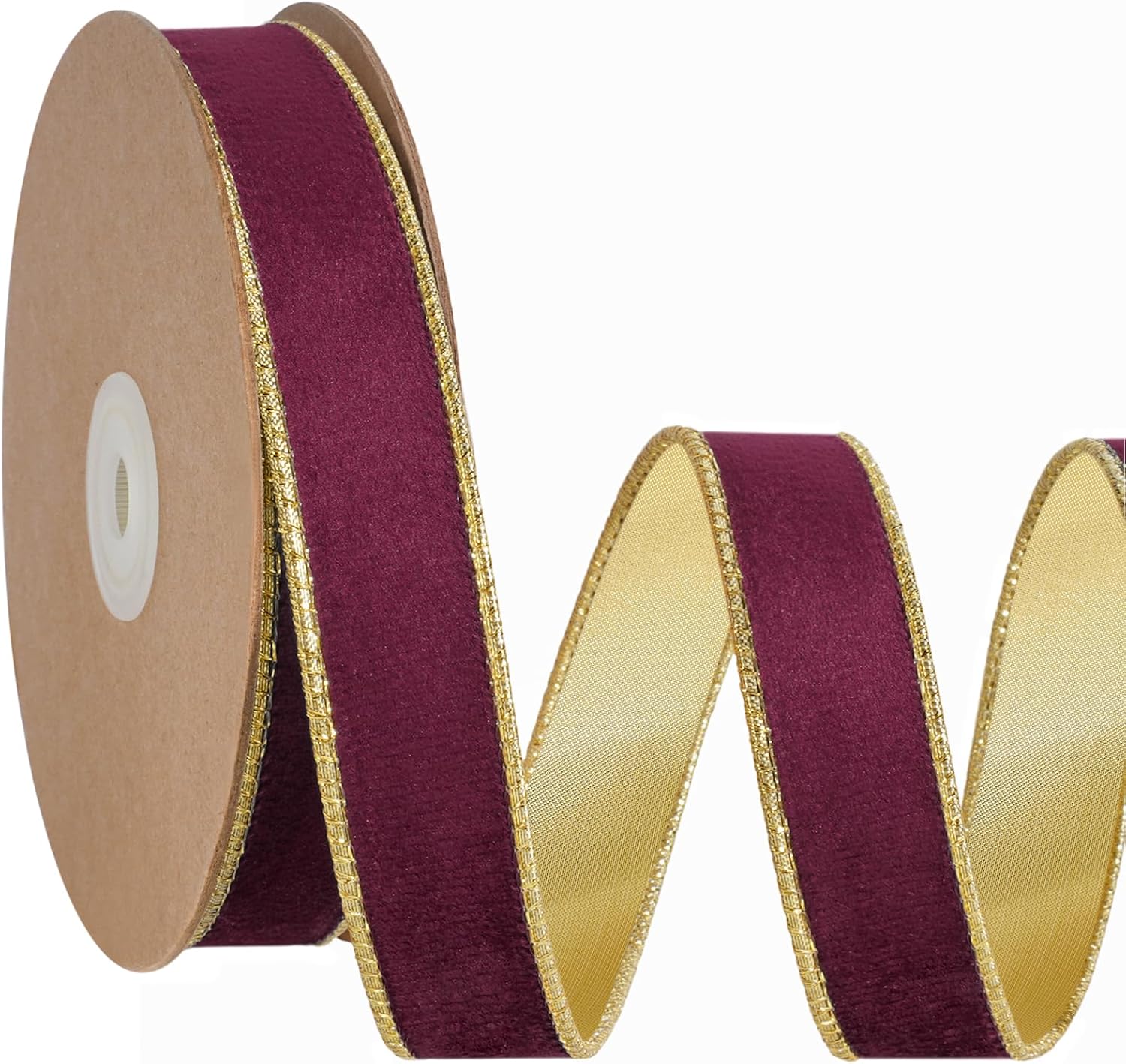Black Velvet Wired Ribbon 1 Inch x 10 Yards