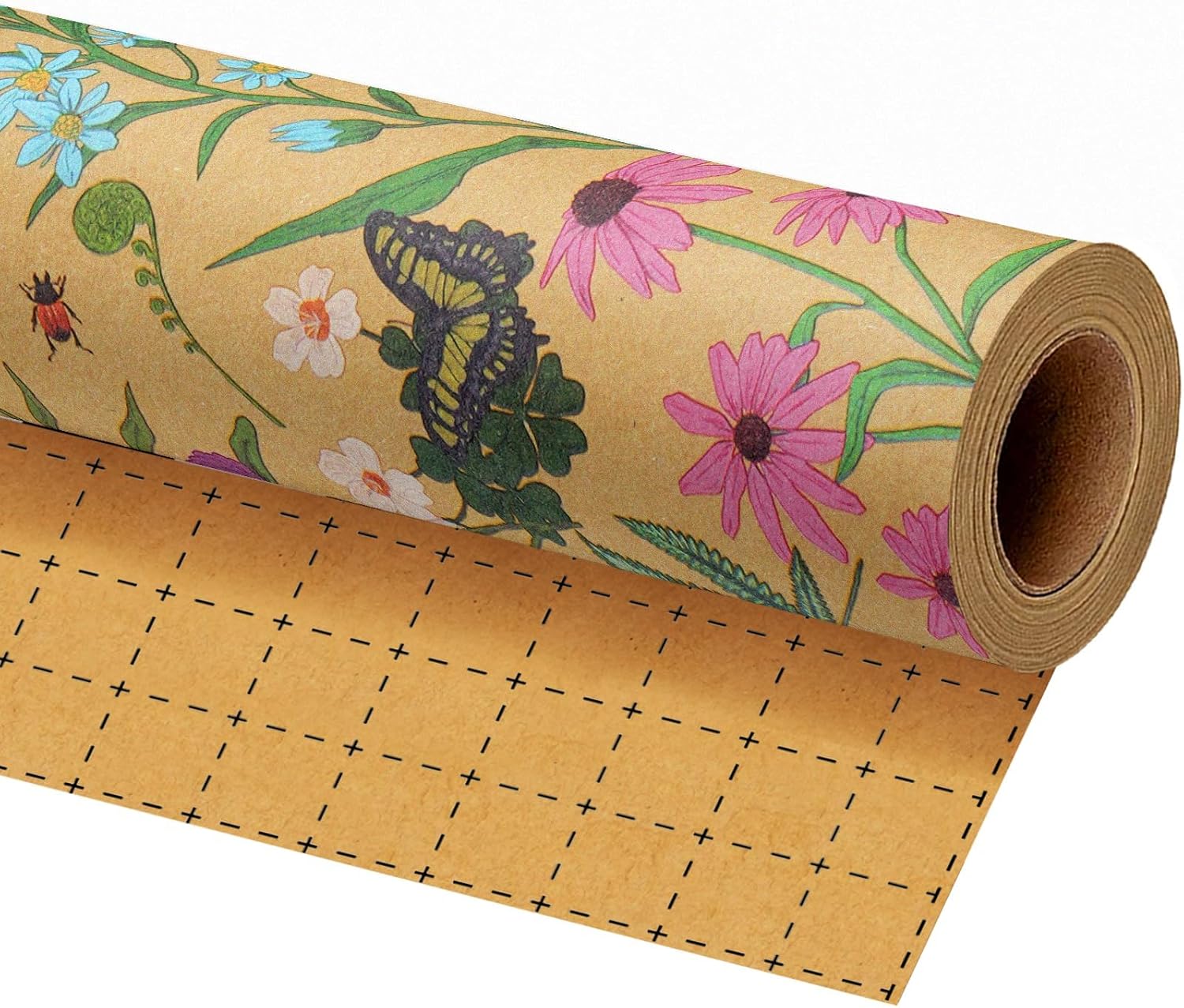 WRAPLA Kraft Birthday Wrapping Paper Colorful Balloons Design for Holiday