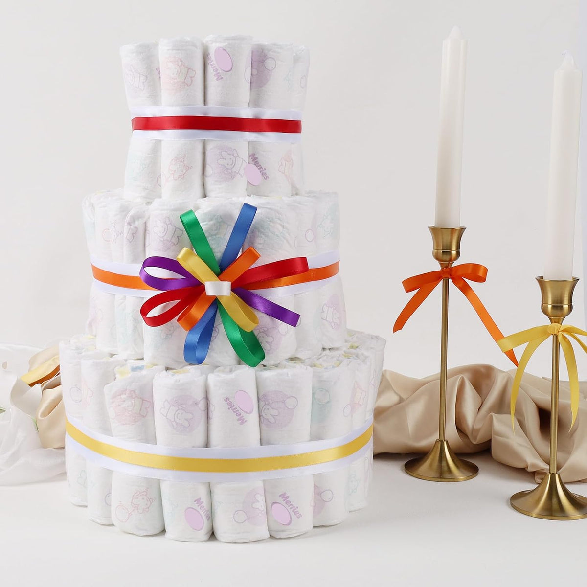 Double Faced Rainbow Satin Ribbon Set, 3/8" x 100 Yards, 10 Rolls