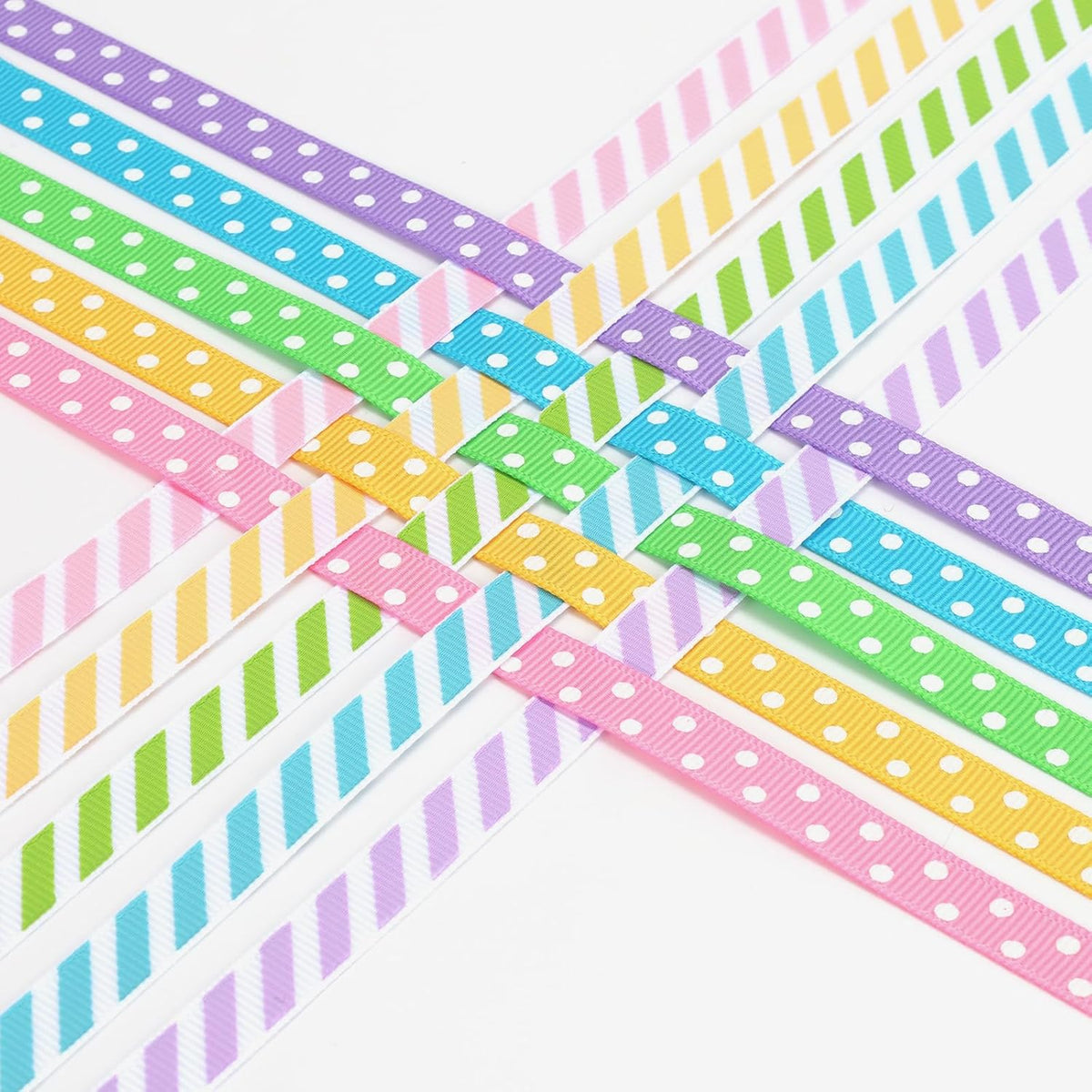 3/8" Polka Dot Grosgrain Ribbon Set 100 Yards for Wedding Gifts