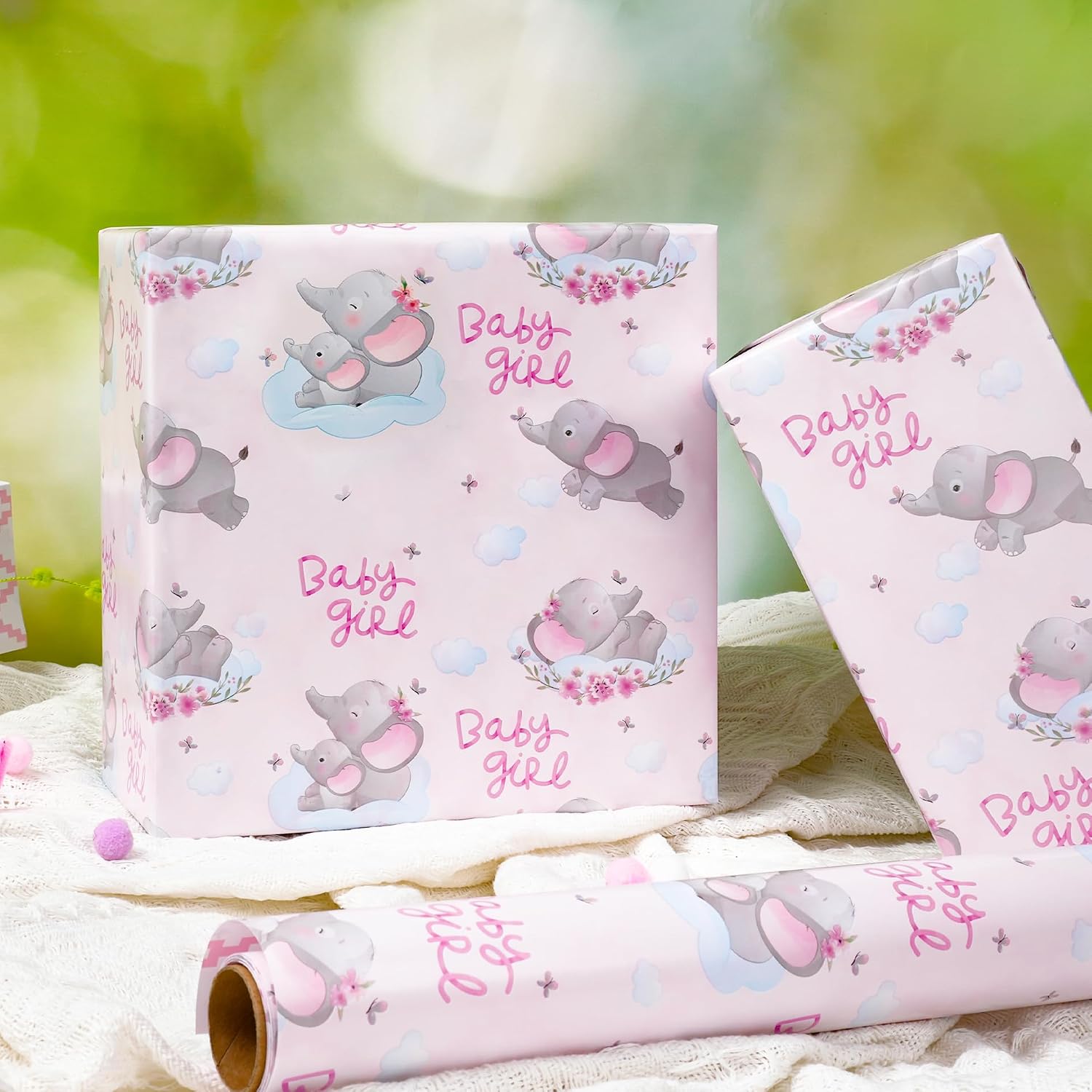 WRAPLA Bright Wrapping Paper, Balloons Dots For kid Birthday & Baby shower
