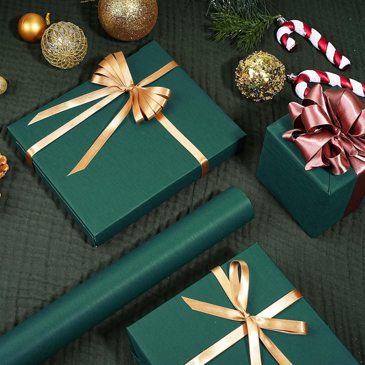 WRAPLA Black Kraft Wrapping Paper Solid Color Matte Textured Paper