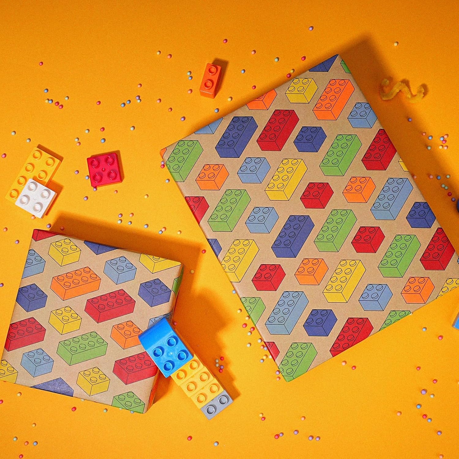 WRAPLA Kraft Birthday Wrapping Paper Colorful Balloons Design for Holiday