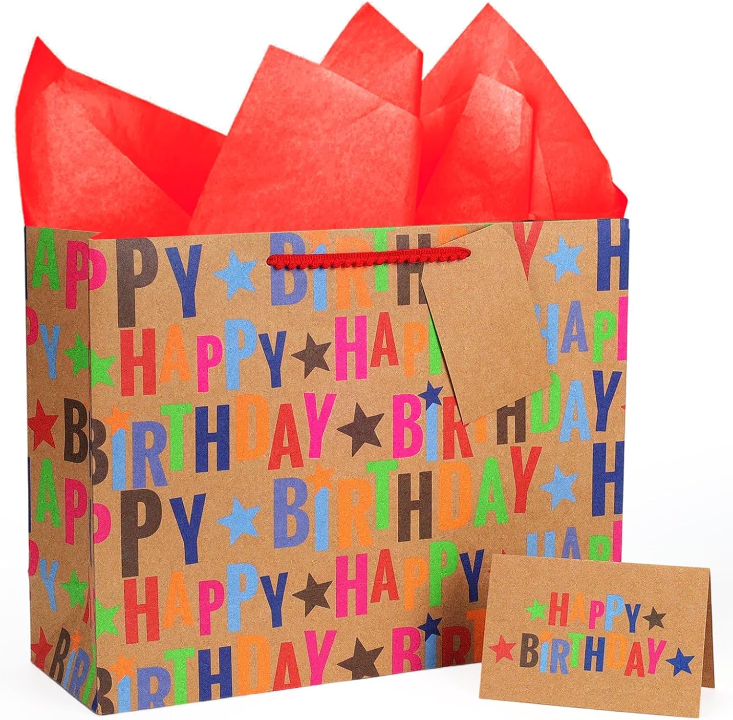 WRAPLA 13" Large Dinosaur Birthday Gift Bag, Blue Holographic Design