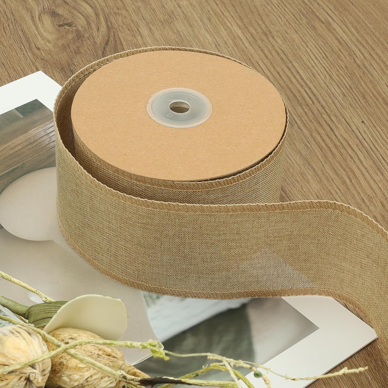 1.5 Inch Black Burlap Wired Ribbon, Halloween Crafts & Gift Wrapping