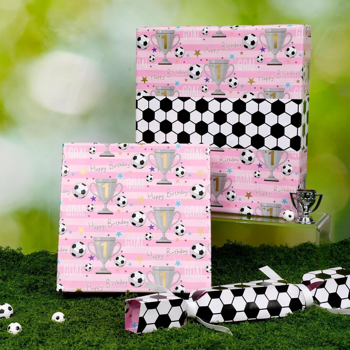 WRAPLA Baseball Kraft Wrapping Paper Baseball Glove and Ball Design