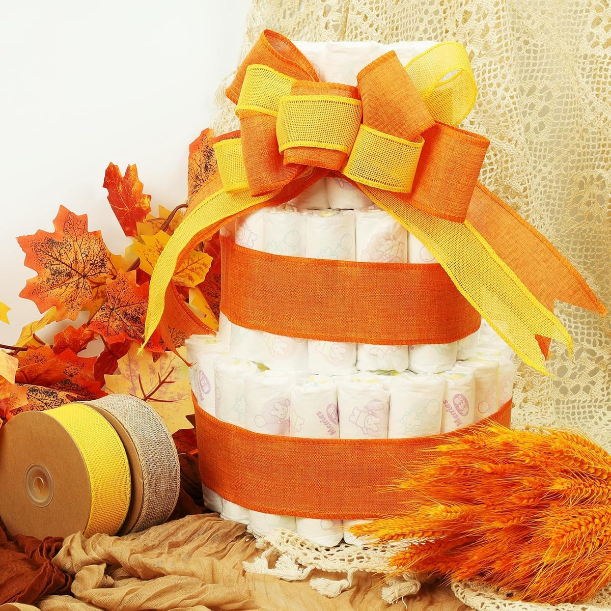 1.5 Inch Natural Burlap Wired Ribbon, Christmas & Gift Wrapping