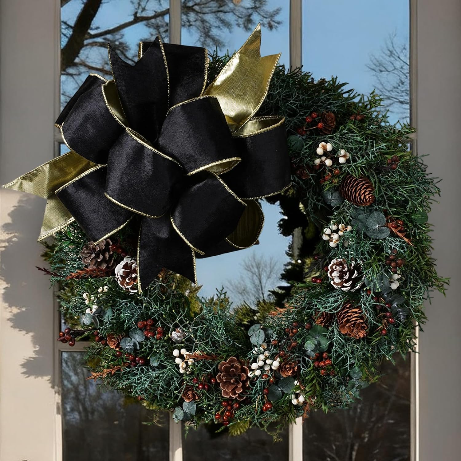 Black Velvet Wired Ribbon 1 Inch x 10 Yards