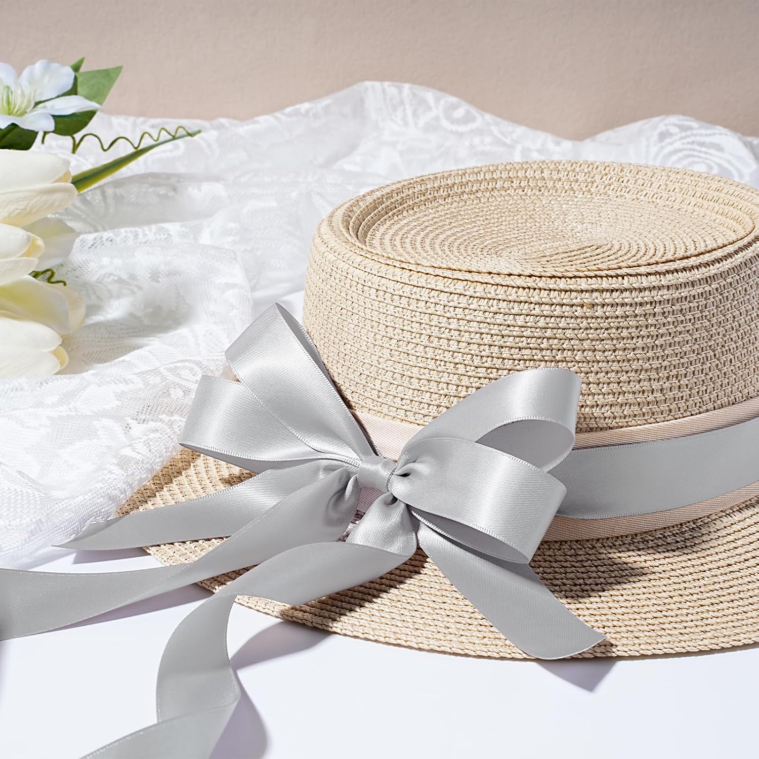 Gold Satin Ribbon 1 Inch x 100 Yards - Double Sided Silk Ribbon for Gift Wrapping Wedding Decoration Bows Bouquet Floral Arrangement Crafts