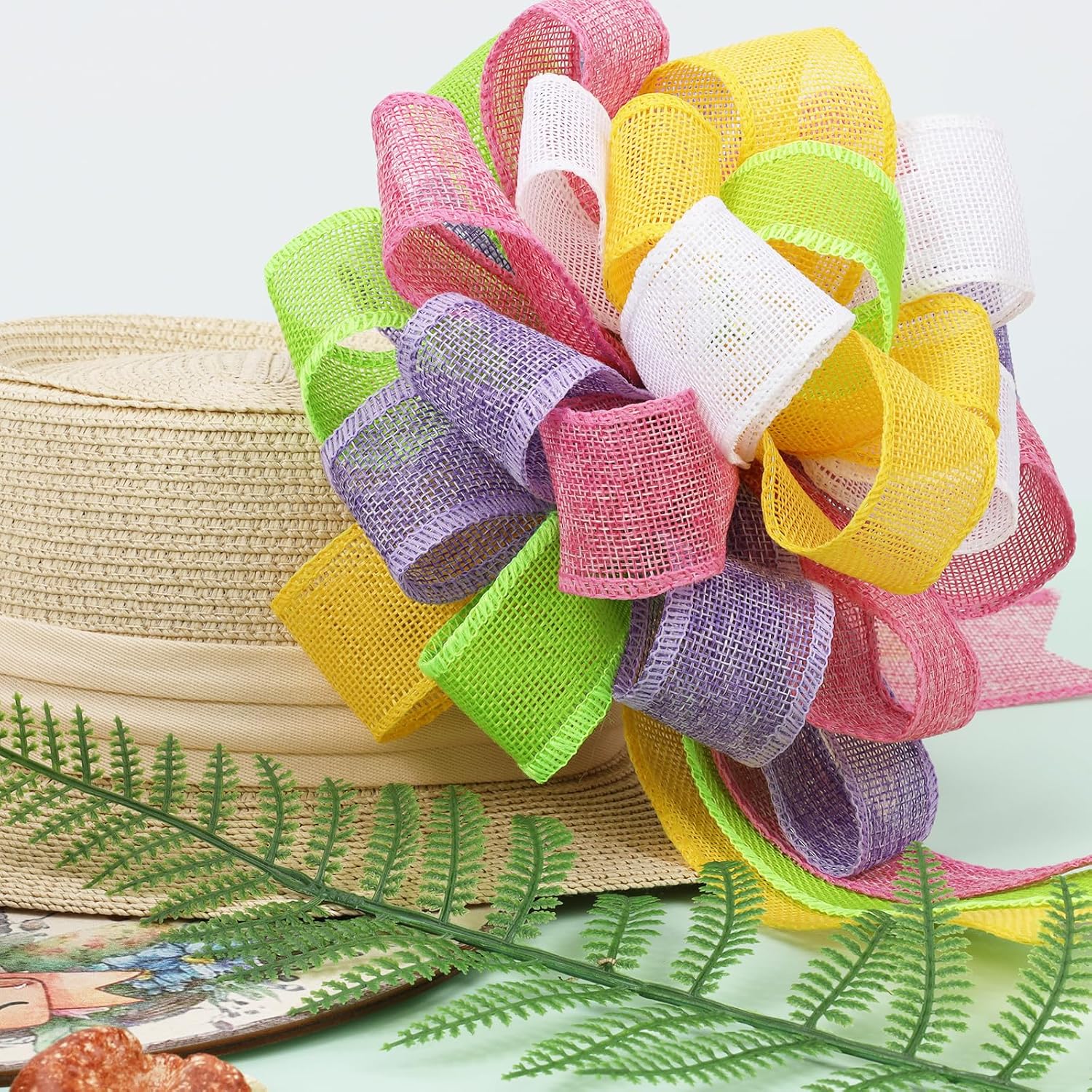 1.5 Inch Natural Burlap Wired Ribbon, Christmas & Gift Wrapping