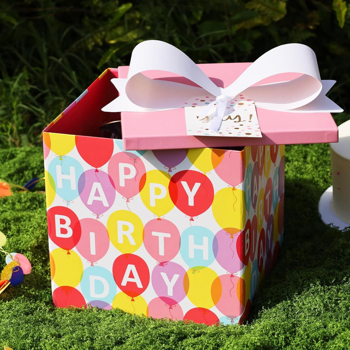 WRAPLA Large Black Gift Boxes with Lids, 10x10x10 Inch Foldable Design