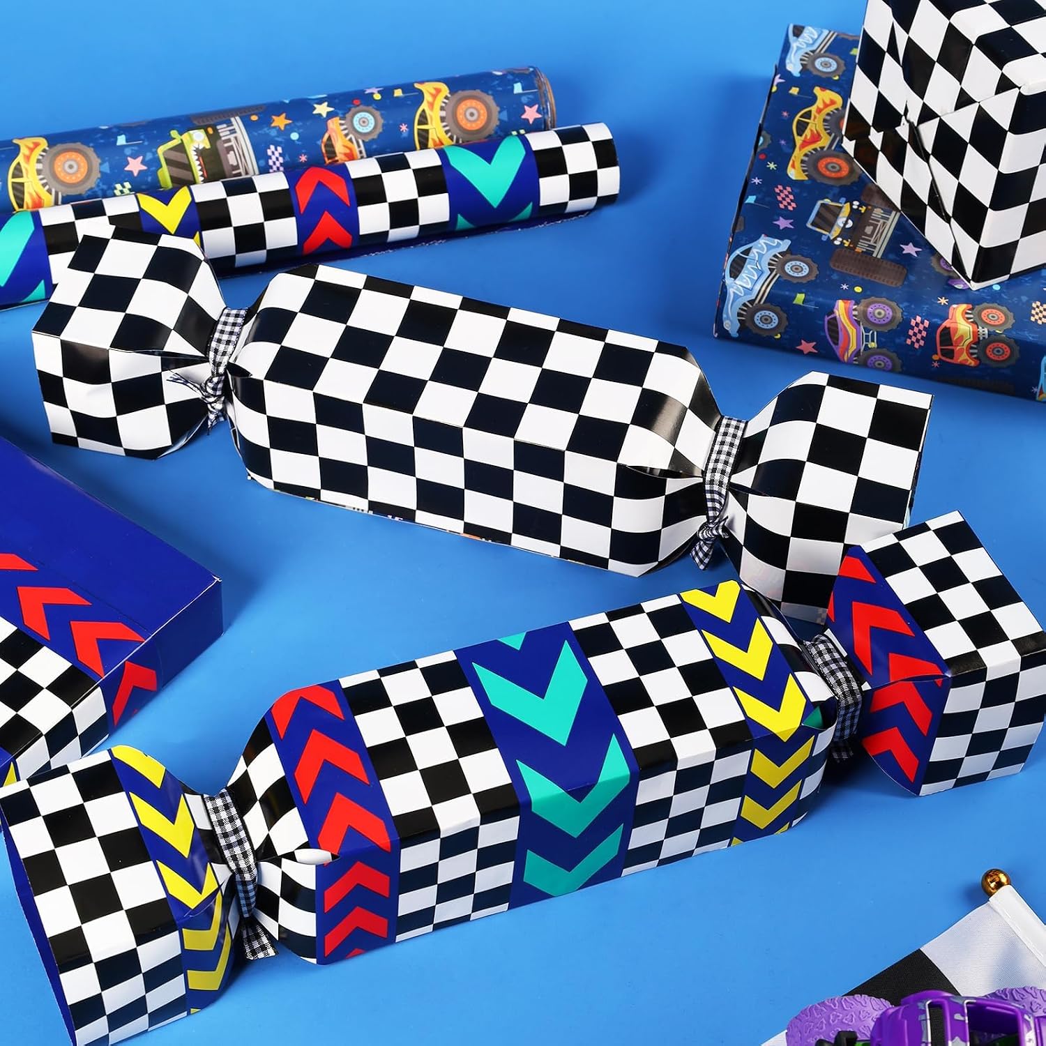 WRAPLA Colorful Wrapping Paper Roll - 17 Inches X 33 Feet (43cm X 10m) - Foil Happy Birthday and Cake Design Gift Wrap Stone Paper for Birthday, Baby Shower, Party, Holiday