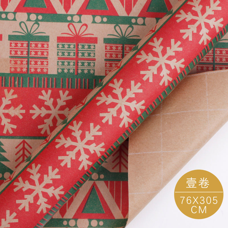 WRAPLA Christmas Wrapping paper - Kraft Paper with Red Green Car Pattern For Wedding, Birthdays, Valentines, Christmas - 5 Roll - 76 cm X 3 m Per Roll