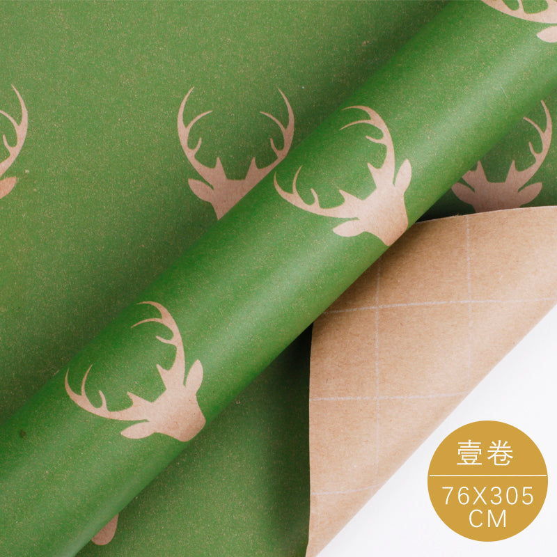 WRAPLA Christmas Wrapping paper - Kraft Paper with Red Green Car Pattern For Wedding, Birthdays, Valentines, Christmas - 5 Roll - 76 cm X 3 m Per Roll