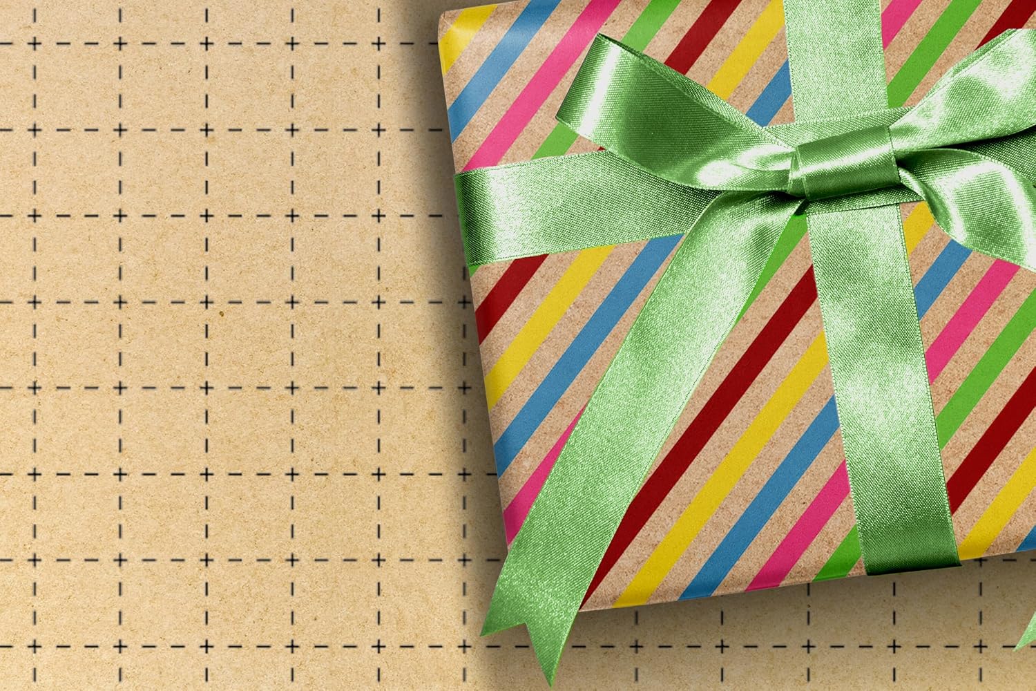 WRAPLA Kraft Birthday Wrapping Paper Colorful Balloons Design for Holiday