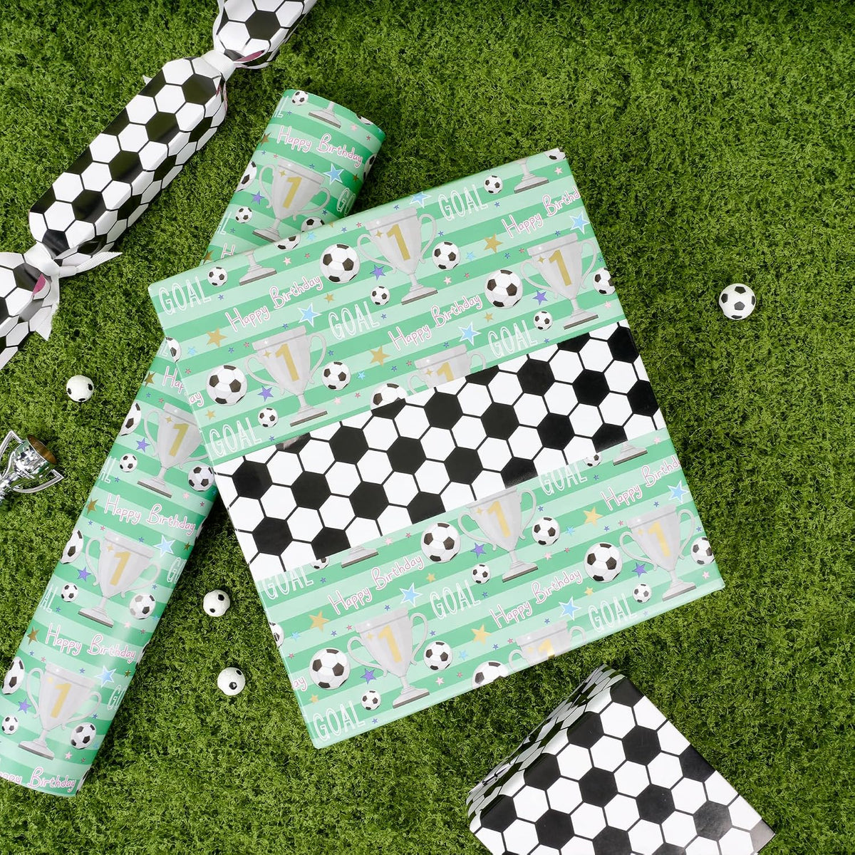 WRAPLA Baseball Kraft Wrapping Paper Baseball Glove and Ball Design