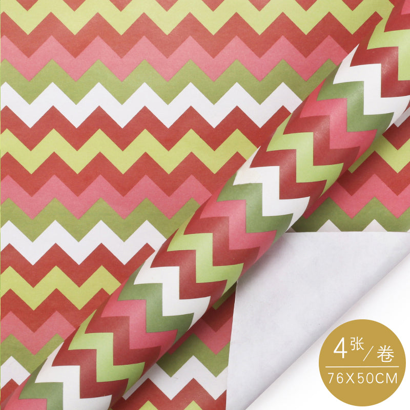 WRAPLA Wrapping Paper Roll - 20 sheets Cute Design Wrap Paper Flat Sheet For Wedding, Birthdays, Valentines, Party - 5 Rolls-4 Sheets/Roll - 76 cm X 50cm Per Sheet