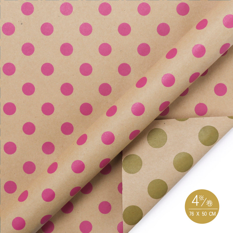 WRAPLA Wrapping Paper Roll - 20 sheets Kraft Wrap Paper Flat Sheet For Wedding, Birthdays, Valentines, Party - 5 Rolls 4 Sheets/Roll - 76 cm X 50cm Per Sheet