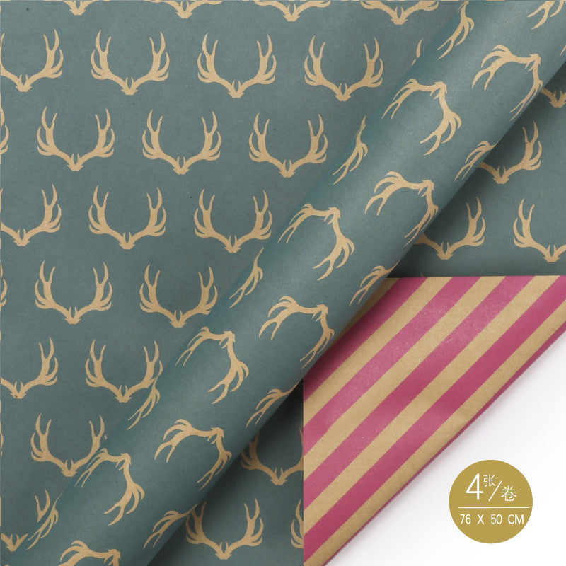 WRAPLA Wrapping Paper Roll - 20 sheets Kraft Wrap Paper Flat Sheet For Wedding, Birthdays, Valentines, Party - 5 Rolls 4 Sheets/Roll - 76 cm X 50cm Per Sheet