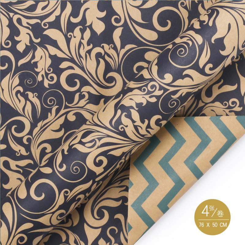 WRAPLA Wrapping Paper Roll - 20 sheets Kraft Wrap Paper Flat Sheet For Wedding, Birthdays, Valentines, Party - 5 Rolls 4 Sheets/Roll - 76 cm X 50cm Per Sheet