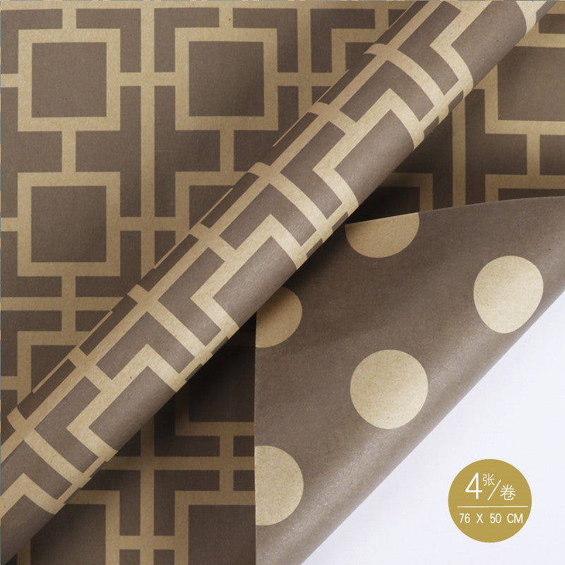 WRAPLA Wrapping Paper Roll - 20 sheets Kraft Wrap Paper Flat Sheet For Wedding, Birthdays, Valentines, Party - 5 Rolls 4 Sheets/Roll - 76 cm X 50cm Per Sheet