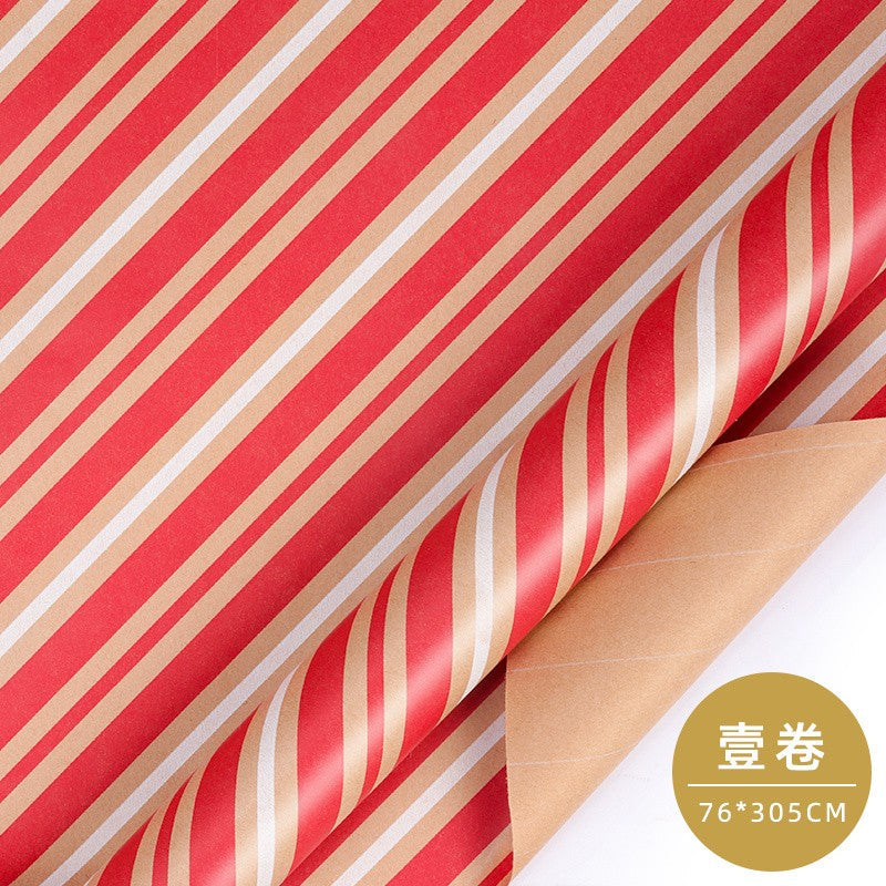 WRAPLA Christmas Wrapping paper - Kraft Paper with Red Green Car Pattern For Wedding, Birthdays, Valentines, Christmas - 5 Roll - 76 cm X 3 m Per Roll