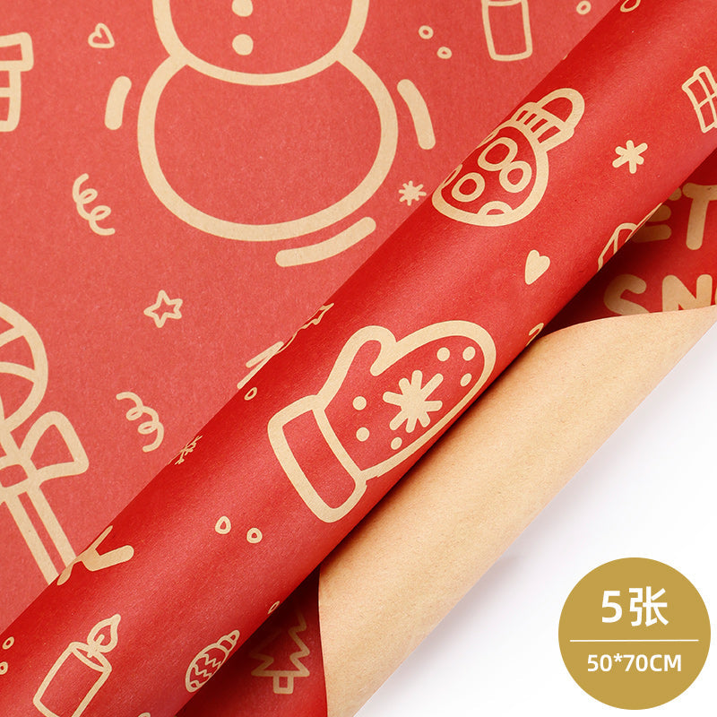 WRAPLA Wrapping Paper Roll - Quality Design Wrap Kraft Paper Flat Sheet For Wedding, Birthdays, Valentines, Party - 5 Rolls-25 sheets - 70 cm X 50cm Per Sheet