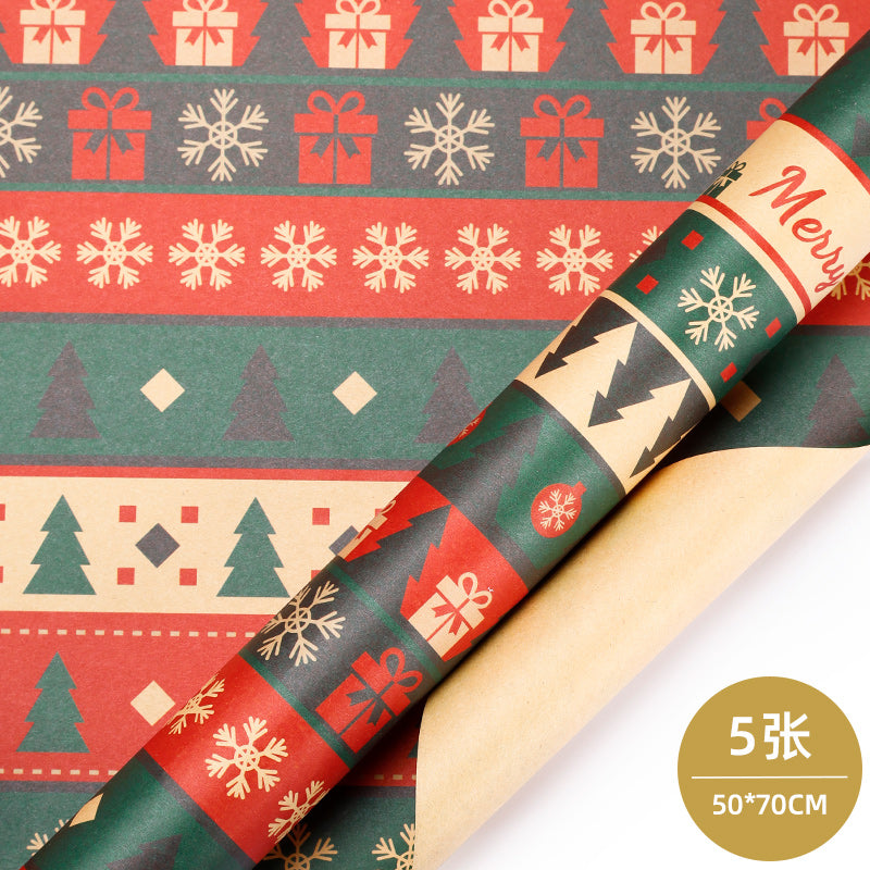 WRAPLA Wrapping Paper Roll - Quality Design Wrap Kraft Paper Flat Sheet For Wedding, Birthdays, Valentines, Party - 5 Rolls-25 sheets - 70 cm X 50cm Per Sheet