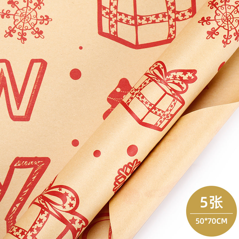 WRAPLA Wrapping Paper Roll - Quality Design Wrap Kraft Paper Flat Sheet For Wedding, Birthdays, Valentines, Party - 5 Rolls-25 sheets - 70 cm X 50cm Per Sheet