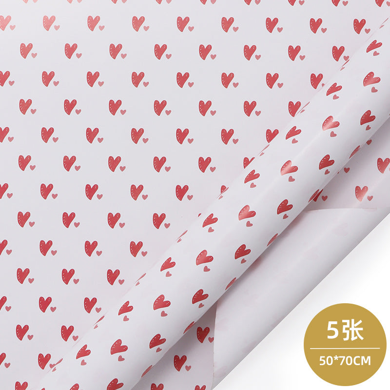 WRAPLA Wrapping Paper Roll - NEW Cute design Wrap Paper Flat Sheet For Wedding, Birthdays, Valentines, Party - 5 Rolls-25 sheets - 70 cm X 50cm Per Sheet