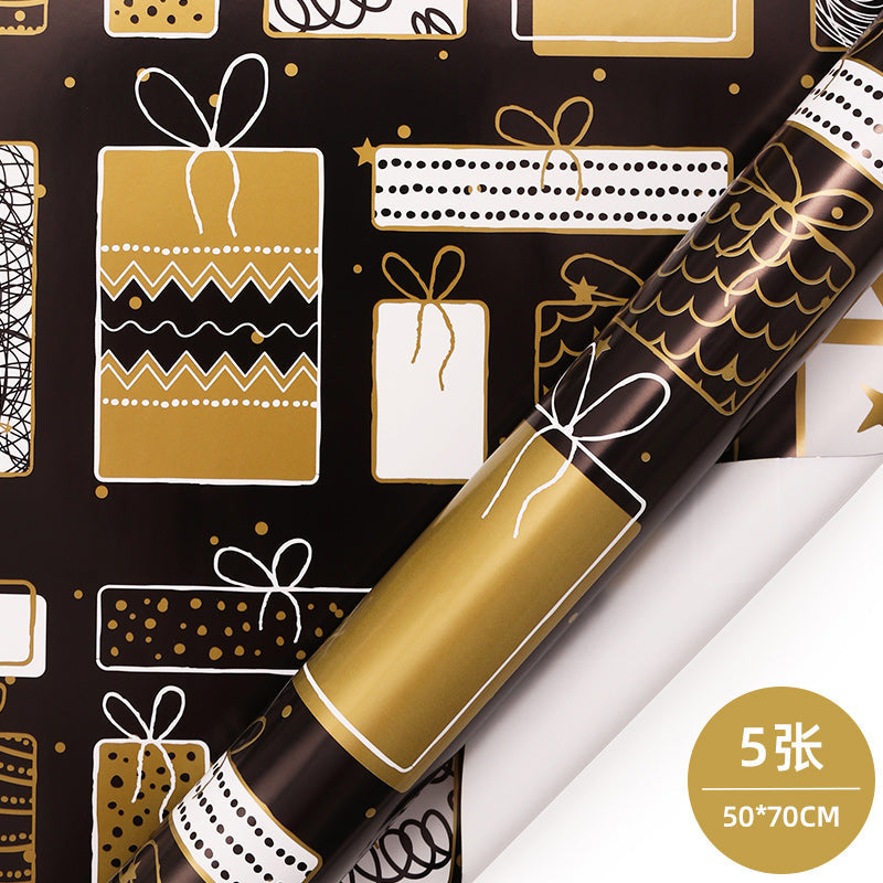 WRAPLA Wrapping Paper Roll - 5 Design Christmas Gift Wrap Paper Flat Sheet for Wedding, Birthdays, Valentines, Party - 5 Rolls-25 Sheets - 70 cm X 50cm Per Sheet