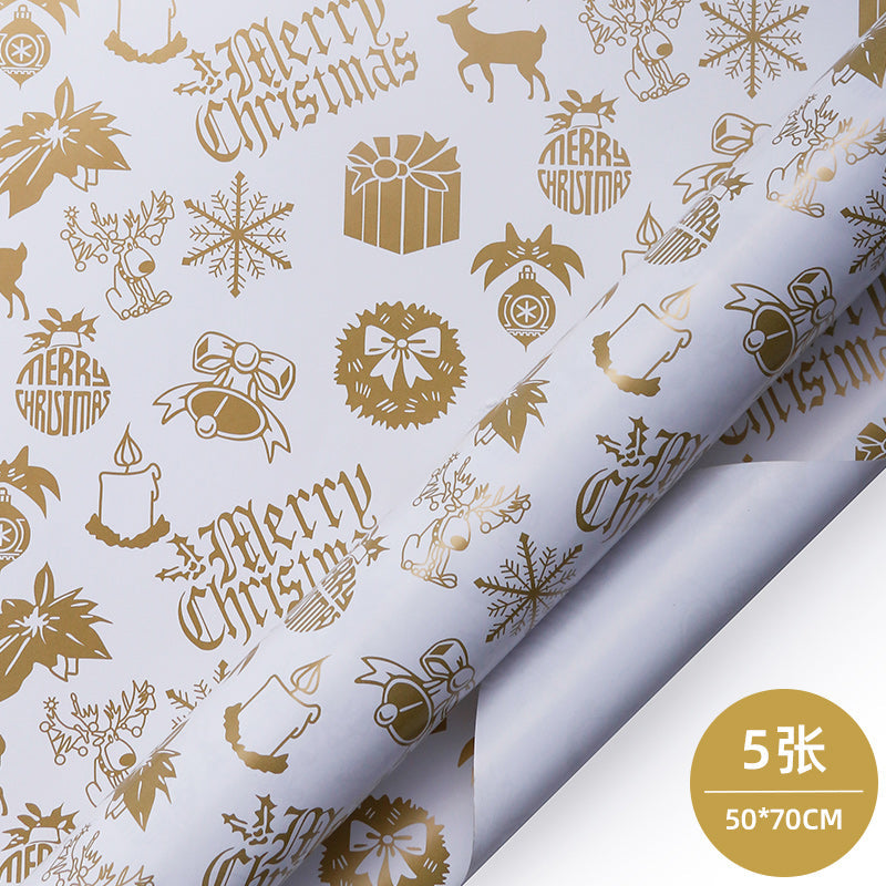 WRAPLA Wrapping Paper Roll - 5 Design Christmas Gift Wrap Paper Flat Sheet for Wedding, Birthdays, Valentines, Party - 5 Rolls-25 Sheets - 70 cm X 50cm Per Sheet