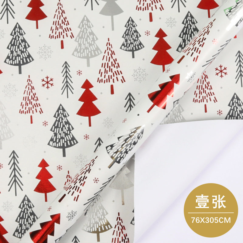 WRAPLA Christmas Wrapping Paper - White Red and Green Pattern for Wedding, Birthdays, Valentines, Christmas Party- 5 Roll - 76 cm X 3 m Per Roll