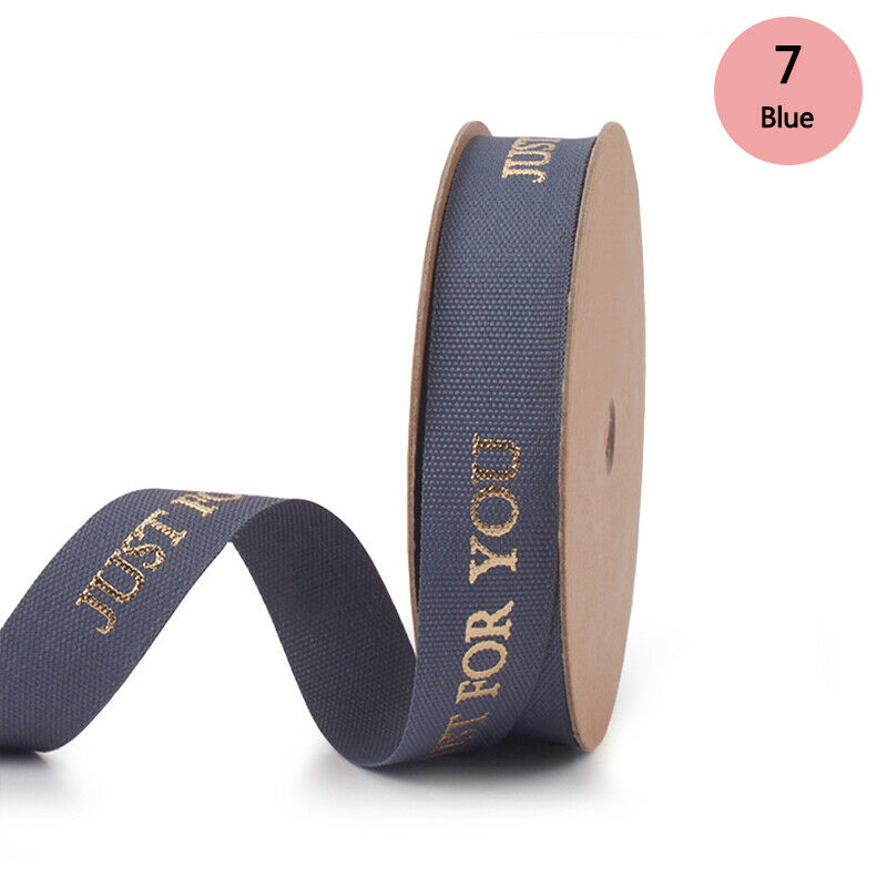 15MM X 10 Yards "JUST FOR YOU" GOLD PRINTED RIBBON Gift Polyester Wrapping