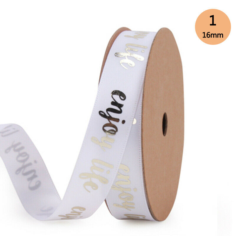 9M Gift Wrapping Enjoy Life Series Characters Printed Grosgrain Satin Ribbon Party Packing
